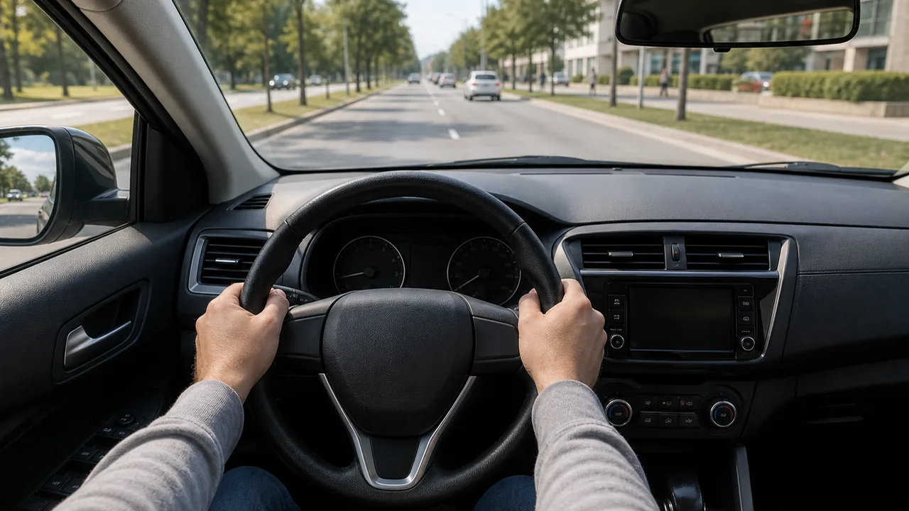 Driver observing whether brake vibration is felt in the pedal, steering wheel, or vehicle body