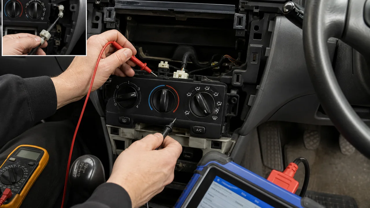 2004 Corolla Verso Heater Dials Facia Removal Without Climate Control 3 Technician-Level Checks If the Panel or Dials Do Not Behave Normally illustration for 2004 Corolla Verso Heater Dials Facia Removal Without Climate Control
