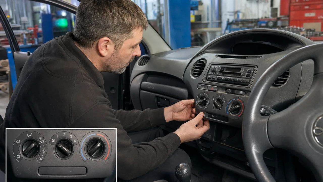 Owner checks before removal illustration for 2004 Toyota Corolla Verso Heater Dial Trim Removal Guide