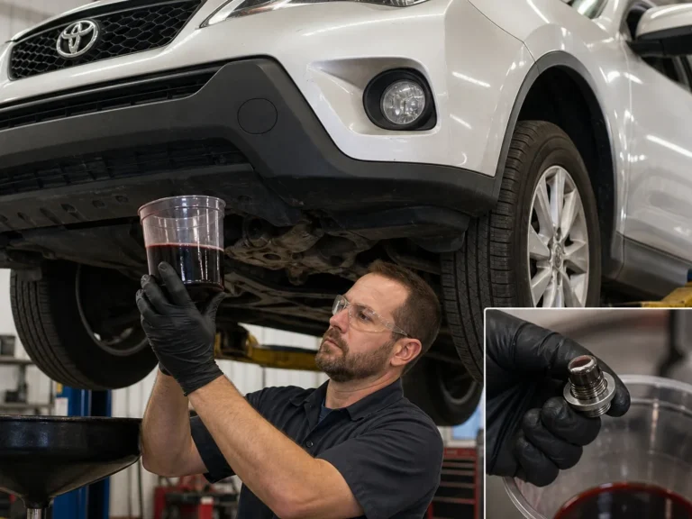Mechanic inspecting cooling components during repair guide