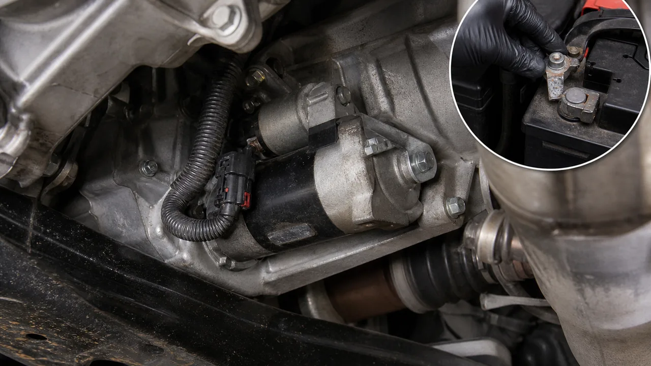 2014 Chevy Traverse Will Not Crank: Battery, Starter, Fuse, or Ignition Fault 1 Opening direct answer: Give the likely causes and the safest first step. illustration for 2014 Chevy Traverse Will Not Crank: Battery, Starter, Fuse, or Ignition Fault