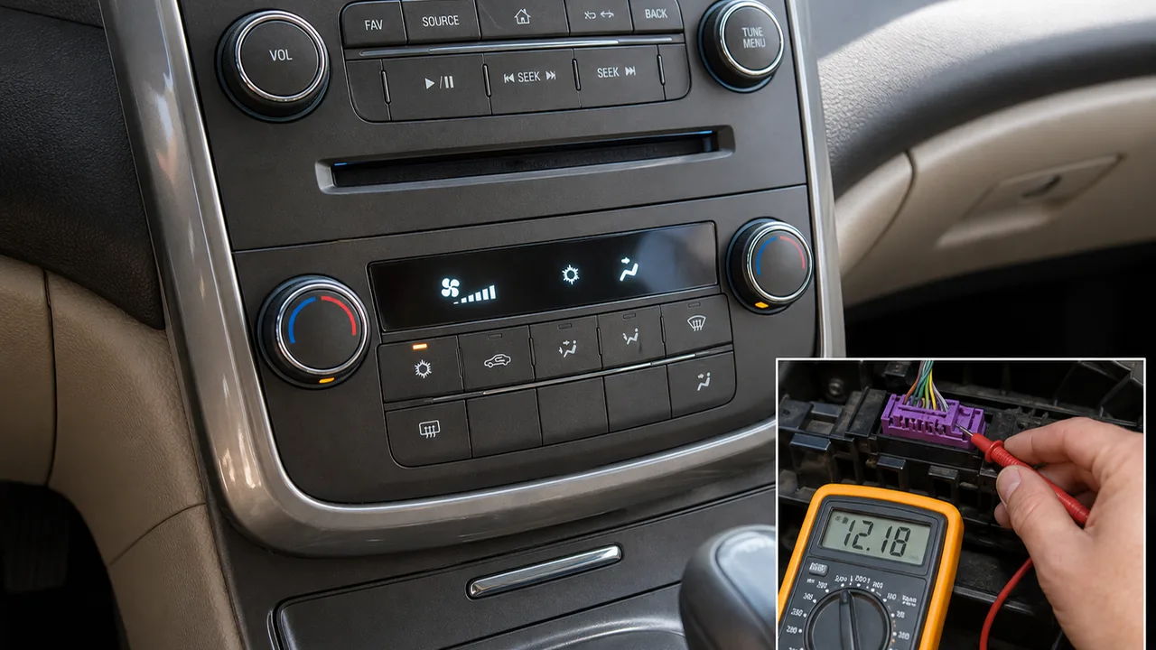 Common failure signs illustration for 2015 Chevy Malibu HVAC Control Panel Has Power But Does Not Work: Diagnosis Guide