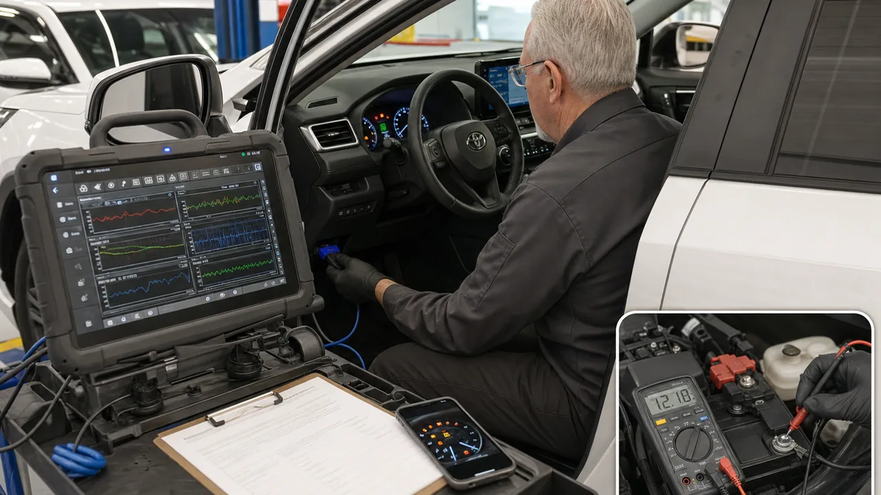 2025 Toyota RAV4 Suddenly Brakes and Shuts Off Without Driver Input 3 Inspection Steps illustration for 2025 Toyota RAV4 Suddenly Brakes and Shuts Off Without Driver Input