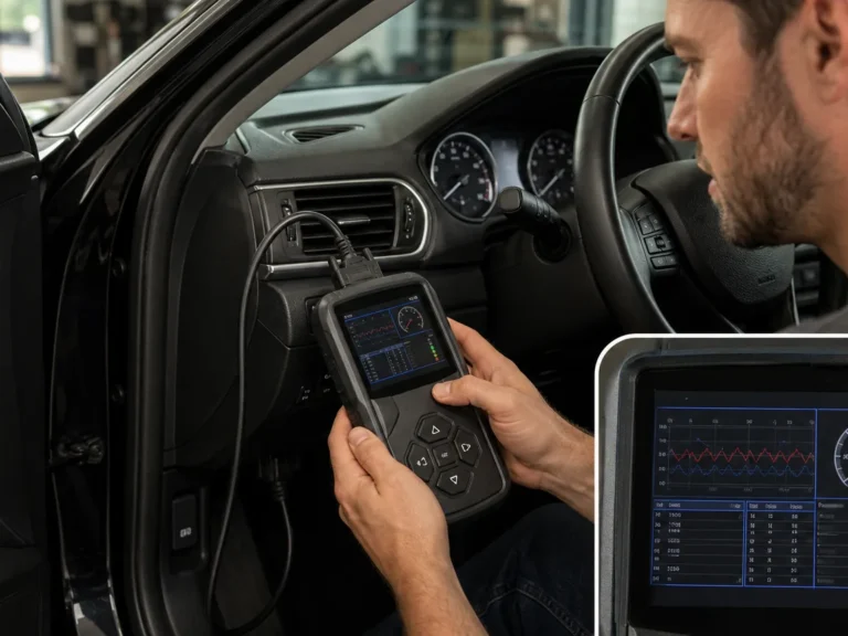 Automotive editorial image for Best OBD-II Scanner Features for DIY Diagnostics: Live Data, Freeze Frame, and Mode 6 in OBD-II diagnostics and emissions monitoring