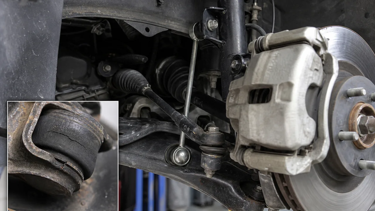 Clunking Noise Over Bumps: Sway Bar Links, Struts, or Control Arm Bushings? 1 Intro: direct answer, likely causes, and urgent safety qualifiers. illustration for Clunking Noise Over Bumps: Sway Bar Links, Struts, or Control Arm Bushings?