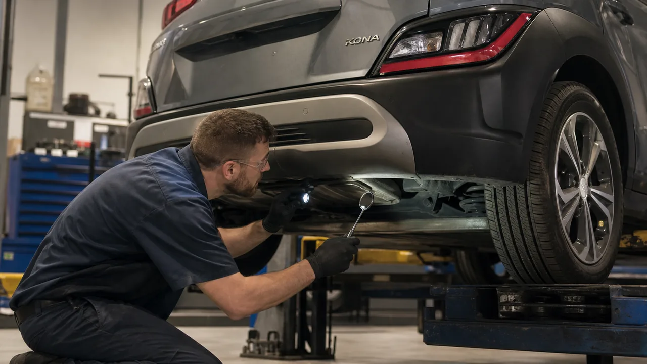 Inspection steps illustration for Do You Need to Remove the Rear Seat to Replace the EVAP Vent Filter on a 2021 Hyundai Kona