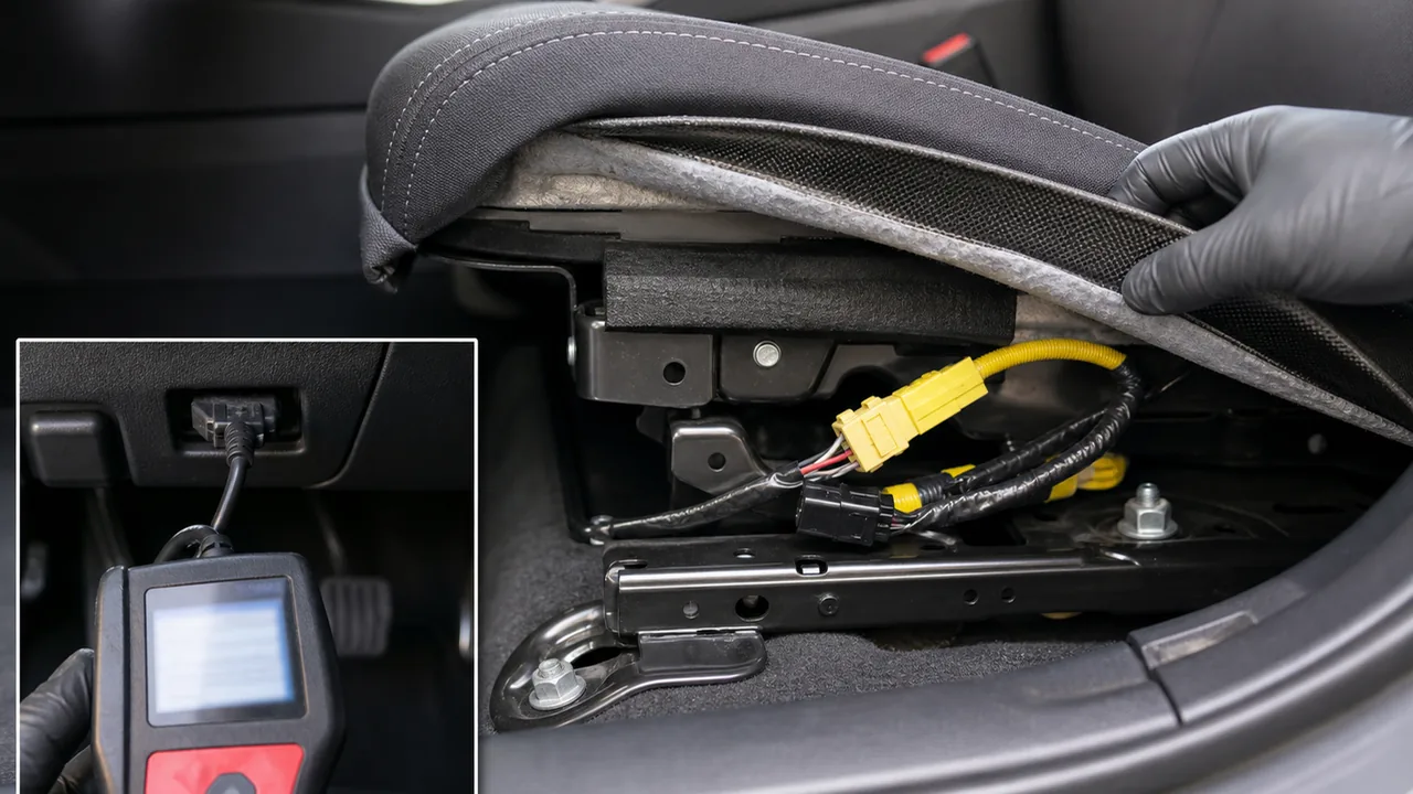 Honda Civic Passenger Airbag Warning Light and SRS Error Causes 3 Diagnostic Order illustration for Honda Civic Passenger Airbag Warning Light and SRS Error Causes