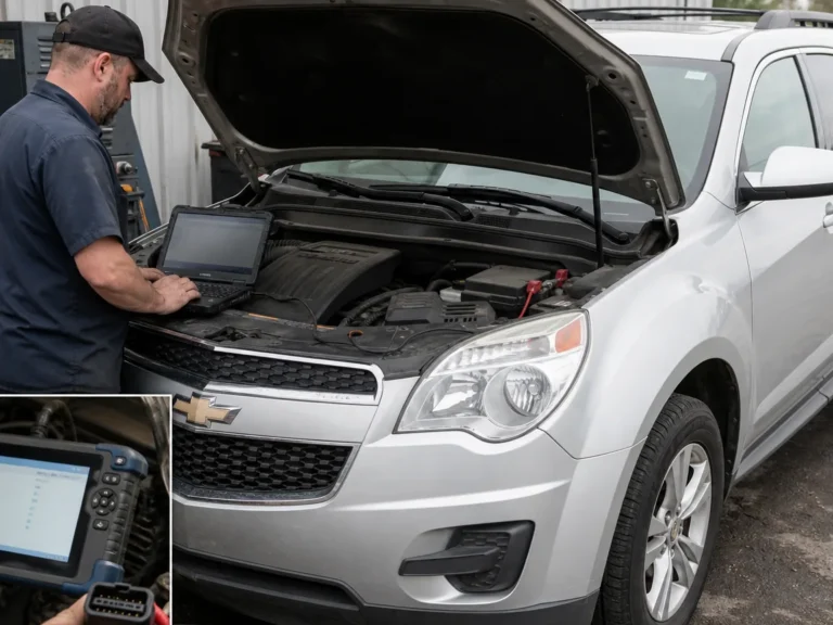 Technician checking vehicle how to diagnose a 2010 chevy equinox that will not start after ecm programming symptoms in the fuel system