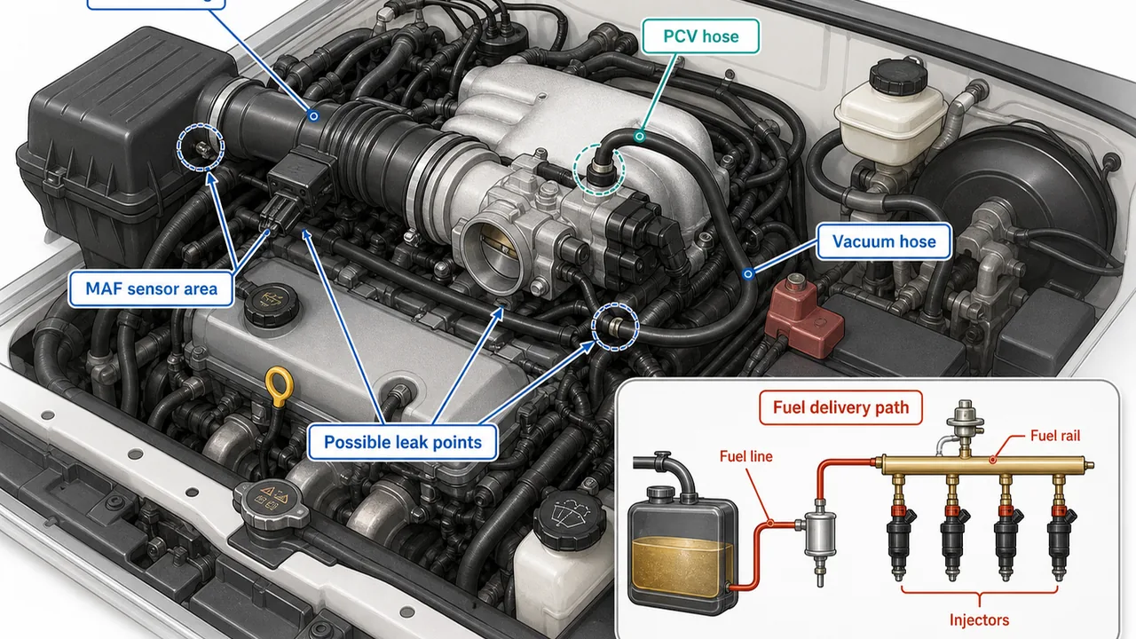 How to Read Fuel Trim Live Data for P0171 and P0174 Lean Codes 2 Common shared causes of P0171 and P0174 lean codes