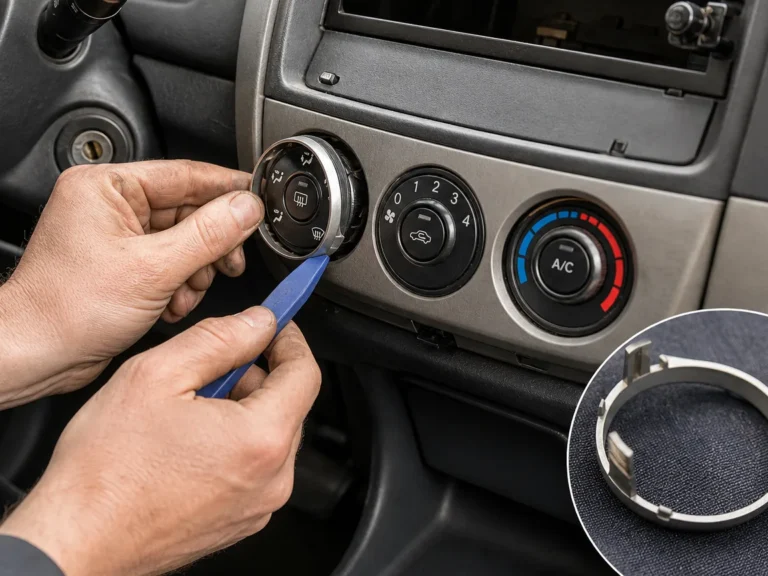 Mechanic inspecting body & interior components during repair guide