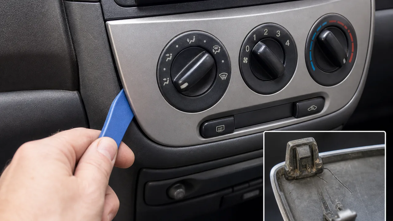 How to Remove the Heater Dial Trim on a 2004 Toyota Corolla Verso 1 Before replacing it illustration for How to Remove the Heater Dial Trim on a 2004 Toyota Corolla Verso
