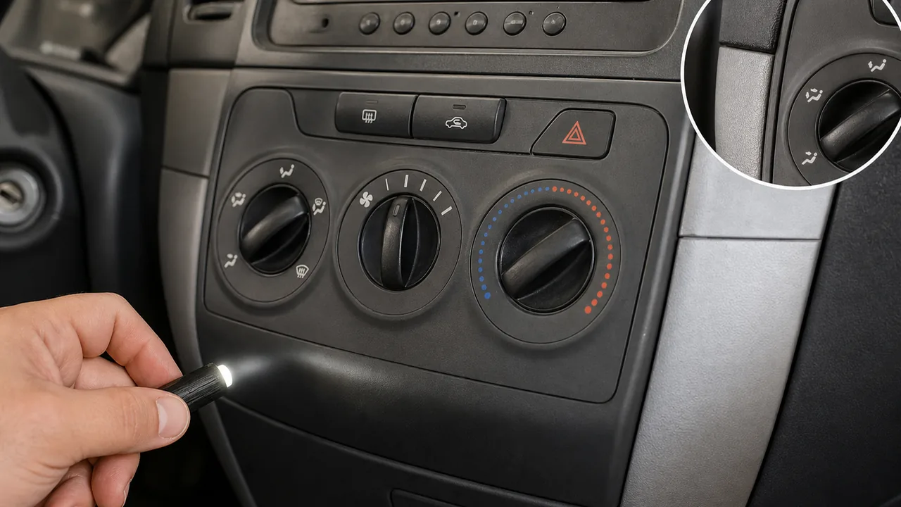 How to Remove the Heater Dial Trim on a 2004 Toyota Corolla Verso 2 Inspection steps illustration for How to Remove the Heater Dial Trim on a 2004 Toyota Corolla Verso