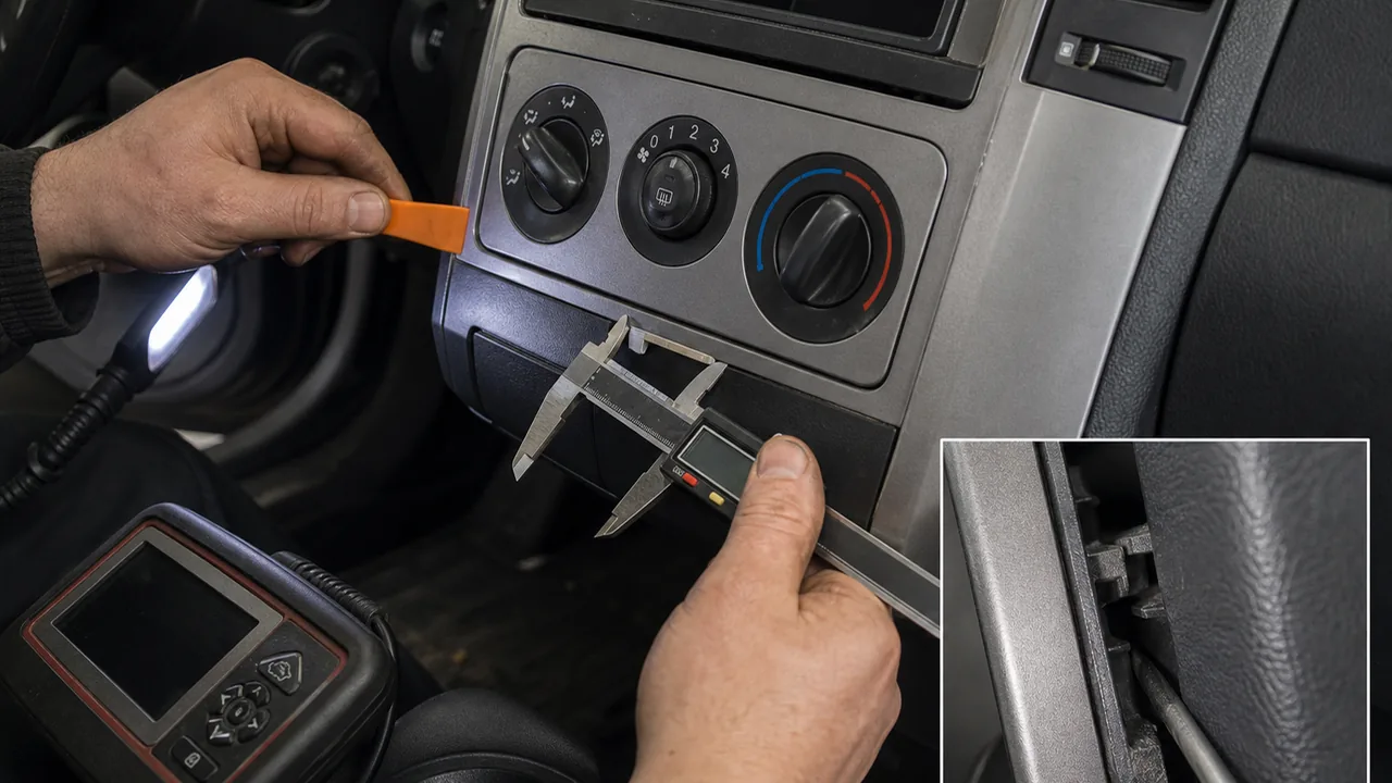 How to Remove the Heater Dials Fascia on a Non Climate Control Corolla Verso 2 Inspection steps illustration for How to Remove the Heater Dials Fascia on a Non Climate Control Corolla Verso