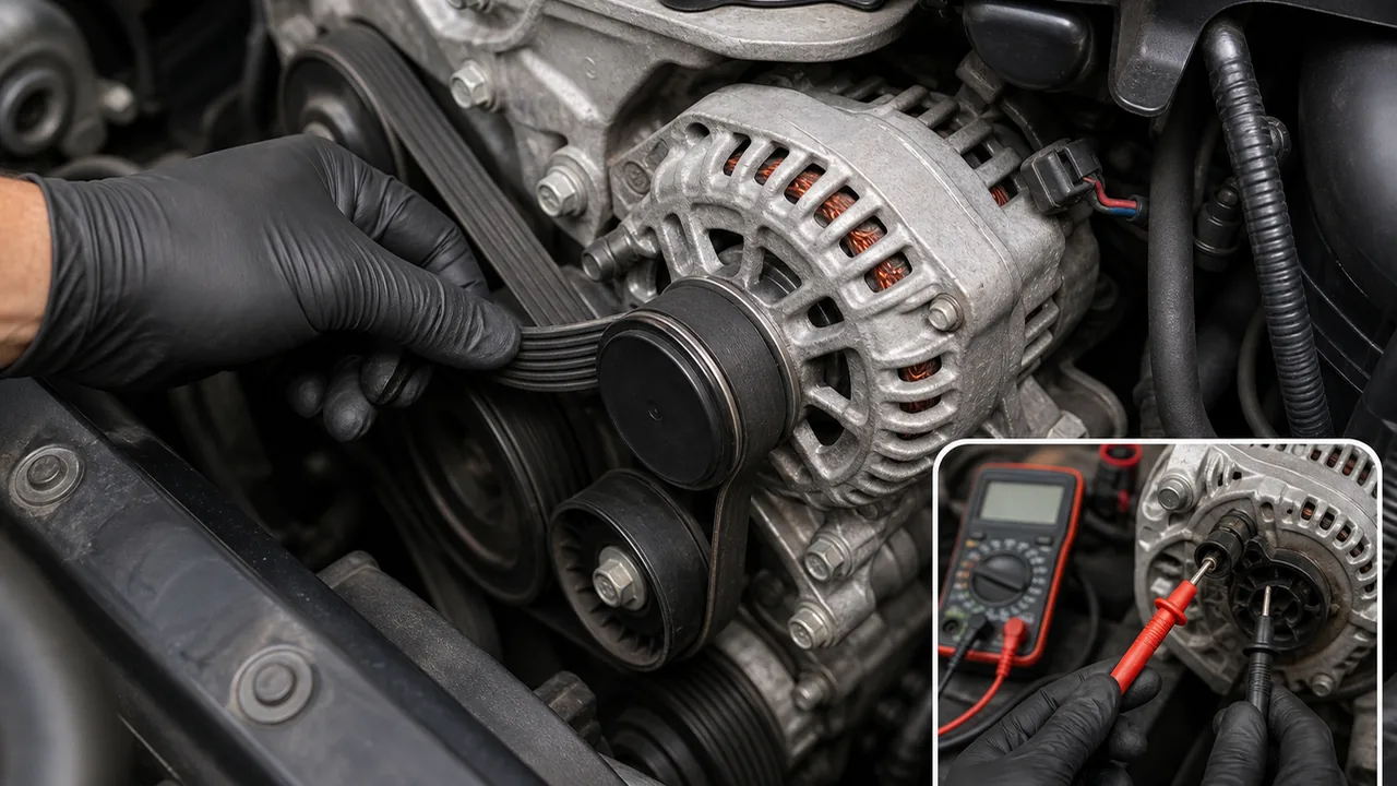 Inspection steps illustration for How to Test an Alternator With a Multimeter Before Replacing It