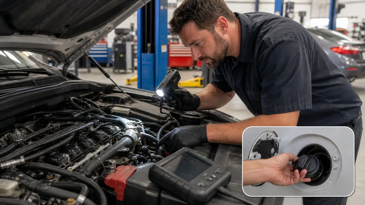 P0442 vs P0456 vs P0455: EVAP Leak Codes Explained for DIY Diagnosis 2 What to check first illustration for P0442 vs P0456 vs P0455: EVAP Leak Codes Explained for DIY Diagnosis