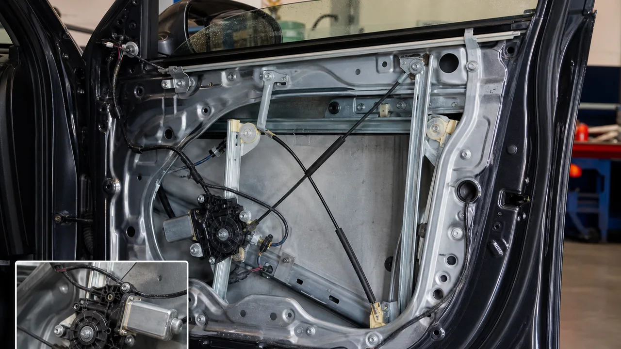 Opening answer: identify the likely systems and caution that symptoms guide diagnosis but do not prove the failed part. illustration for Power Window Stuck Partway: How to Tell If the Regulator or Motor Is Failing