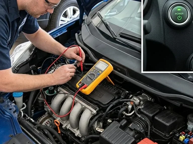 Mechanic inspecting hvac components during repair guide